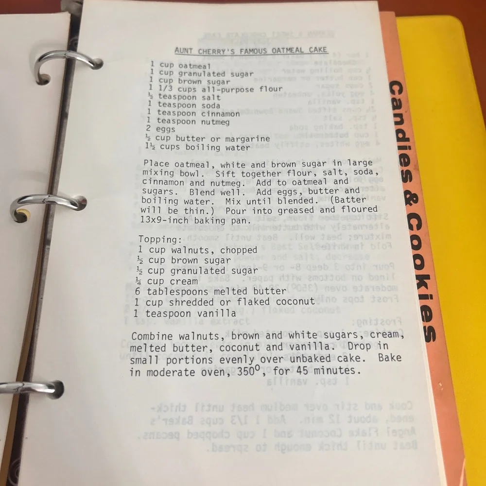 Vintage Culinary Creations Yellow Binder Cookbook Recipes Mid Century Kitchen